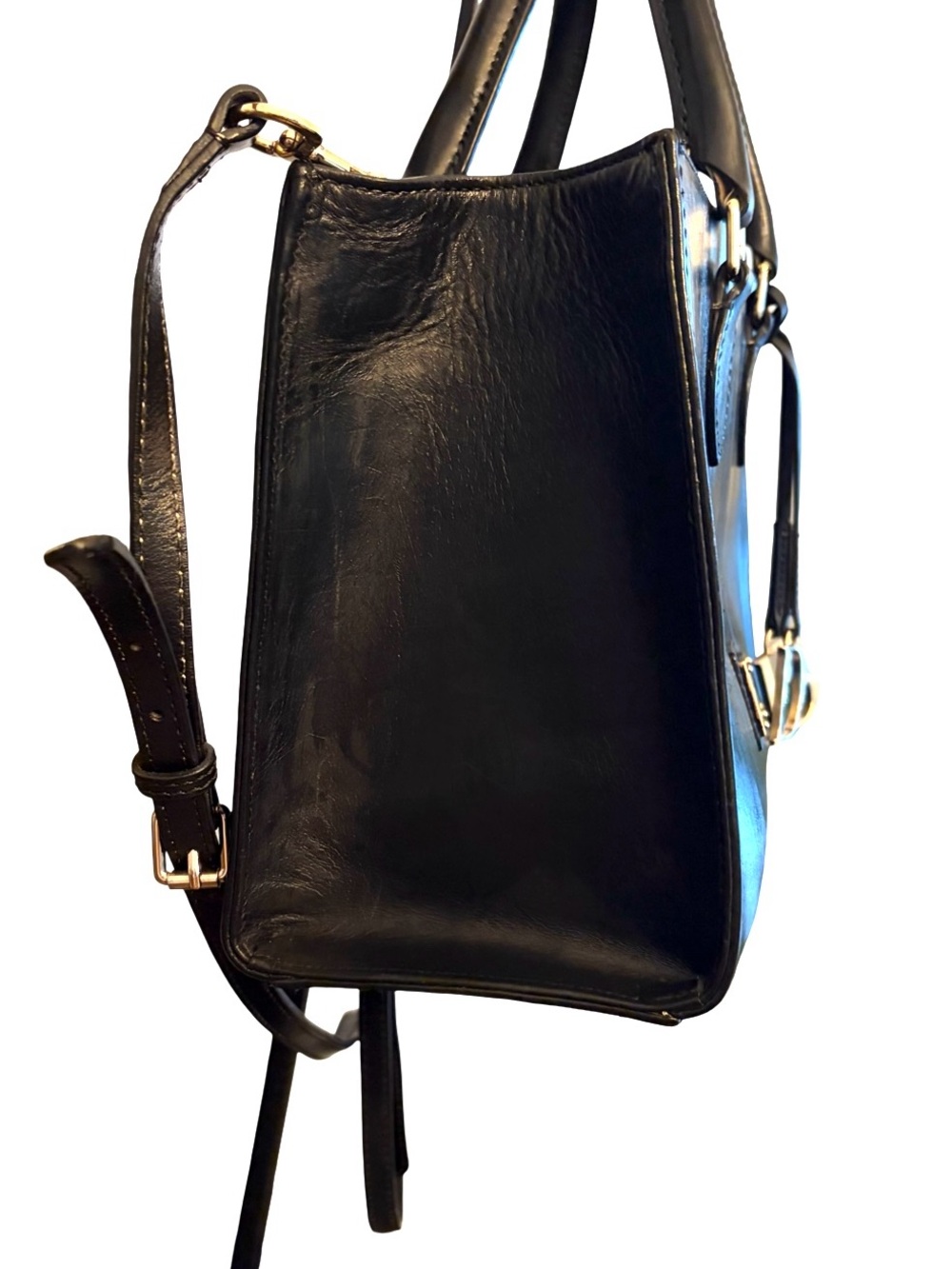Dooney & Bourke Belmar Jenine 30  North South Black Leather Handle Crossbody Bag - Picture 15 of 17